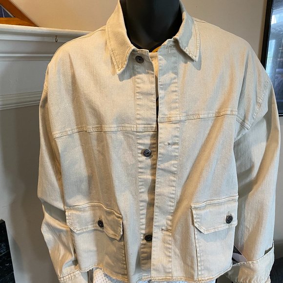 Allen Onyia Oversized-Fit Cropped Garment-Dye Jack - Picture 5 of 6